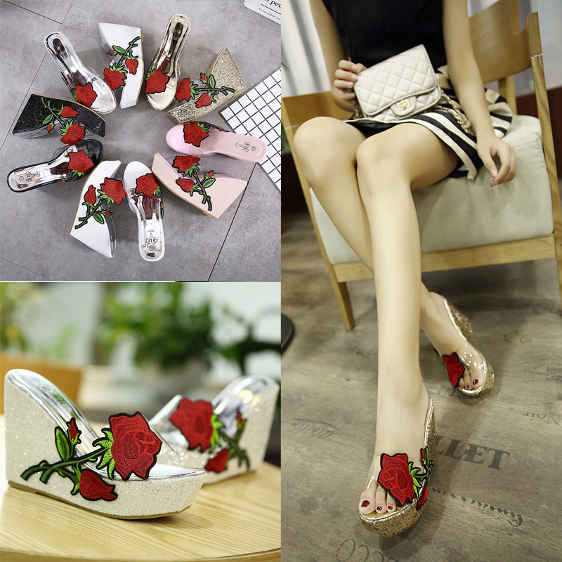 2024-summer-new-style-wedge-heel-rose-transparent-slippers-for-women-outdoor-34-42_1 2024 Summer New Style Wedge Heel Rose Transparent Slippers for Women Outdoor 34-42