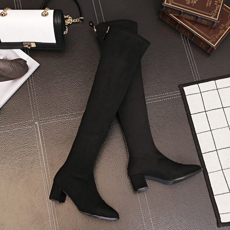 2025-autumn-winter-chanel-style-long-boots-chunky-heel-pointed-toe-over-knee-boots-womens-trendy_3 2025 Autumn Winter Chanel Style Long Boots Chunky Heel Pointed Toe Over Knee Boots Women's Trendy