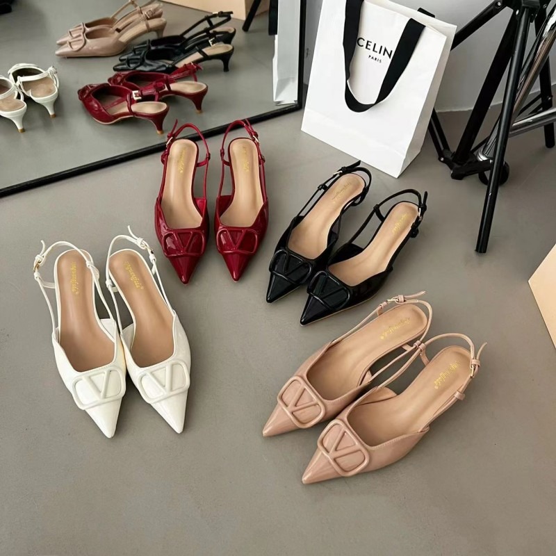 2026 New Summer Elegant High Heel Shoes French Thin Heel Pointed Toe One-Strap Beautiful Open Toe Sandals Nude Color Women's Shoes