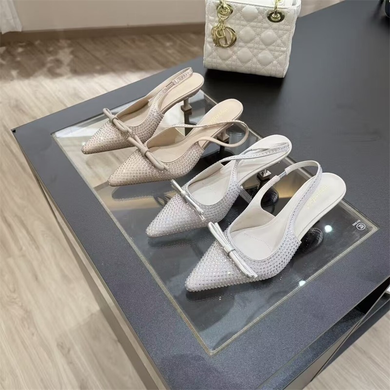 French Kitten Heel Black High Heel Design Sense Niche Temperament Goddess Color Block Ankle Strap Sandals Women