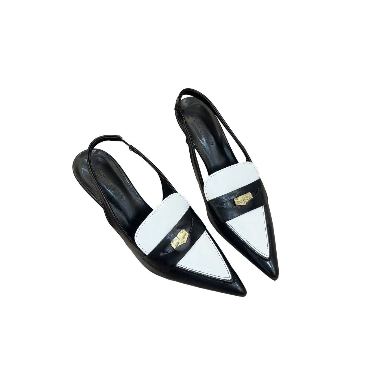 french-kitten-heel-black-high-heel-design-sense-niche-temperament-goddess-style-color-block-closed-toe-sandals-for-women_4 French Kitten Heel Black High Heel Design Sense Niche Temperament Goddess Style Color Block Closed Toe Sandals for Women