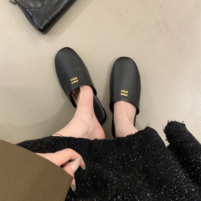 miu-style-fashion-closed-toe-slip-on-mule-flat-sandals-for-women-spring-summer-autumn-new_3 Miu Style Fashion Closed Toe Slip On Mule Flat Sandals for Women Spring Summer Autumn New