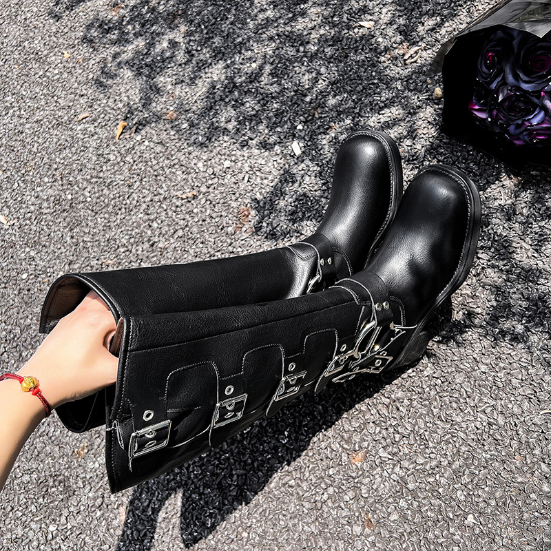 miu-womens-chunky-heel-high-boots-2023-new-punk-square-toe-buckle-knight-riding-boots_3 Miu Women's Chunky Heel High Boots 2023 New Punk Square Toe Buckle Knight Riding Boots