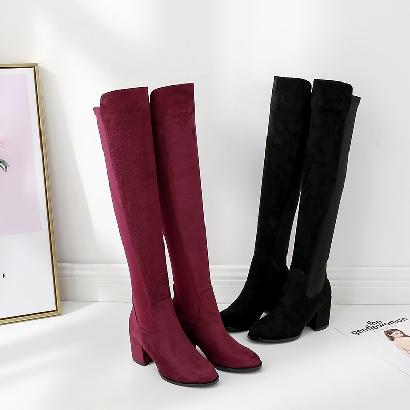 new-5050-over-knee-boots-for-women-high-heel-chunky-heel-autumn-winter-patchwork-wine-red-slim-boots-style-0f005c_3 New 5050 Over Knee Boots for Women High Heel Chunky Heel Autumn Winter Patchwork Wine Red Slim Boots - Style 0f005c
