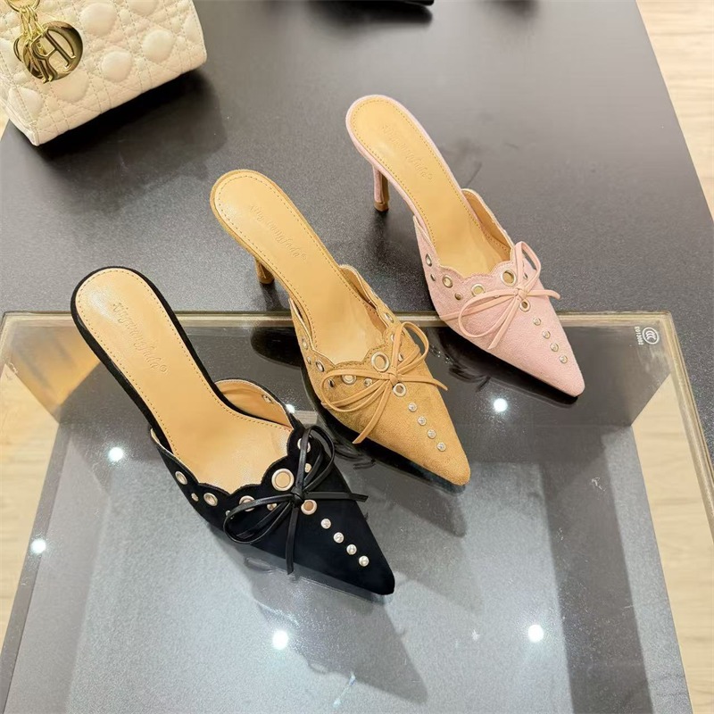 new-spring-summer-butterfly-hollow-cutout-pointed-toe-kitten-heel-mule-womens-shoes-kae New Spring Summer Butterfly Hollow Cutout Pointed Toe Kitten Heel Mule Women's Shoes Kae