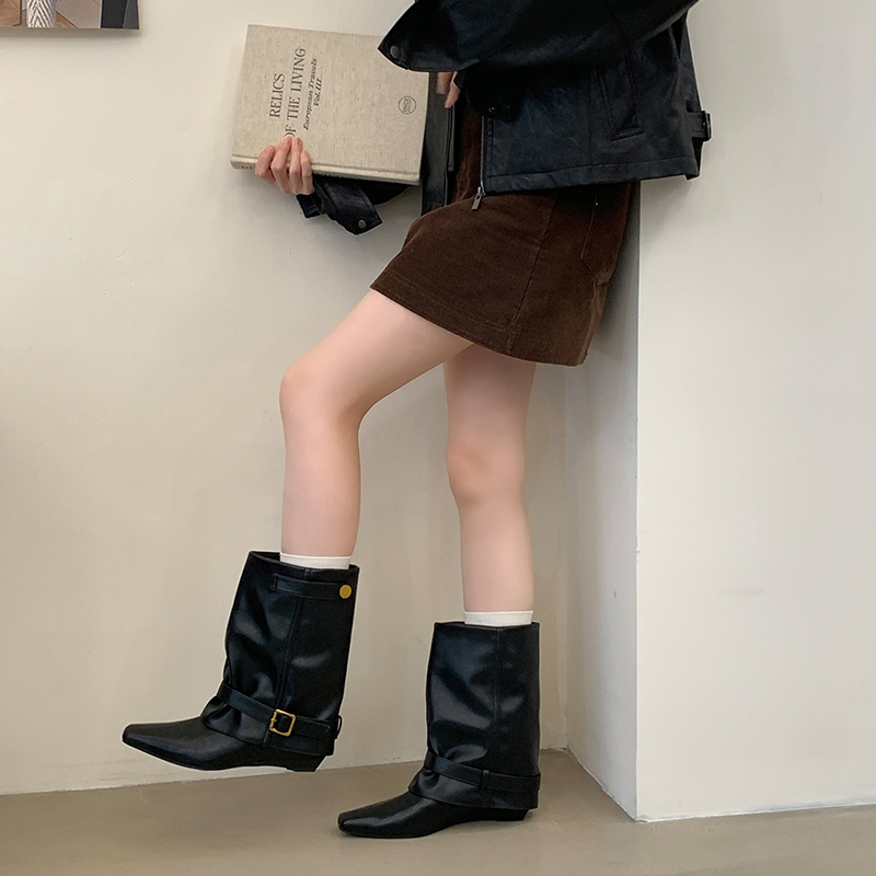 womens-retro-square-toe-chelsea-boots-with-buckle-low-heel-ankle-boots-western-cowboy-style_2 Women's Retro Square Toe Chelsea Boots with Buckle, Low Heel, Ankle Boots, Western Cowboy Style